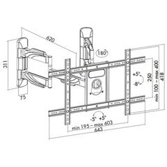 Logilink BP0047 TV Wall mount, 37-70.  цена и информация | Кронштейны и крепления для телевизоров | pigu.lt