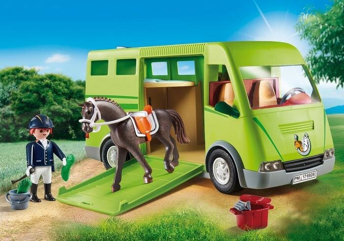 6928 PLAYMOBIL® Country, Žirgų transportavimo automobilis kaina ir informacija | Konstruktoriai ir kaladėlės | pigu.lt