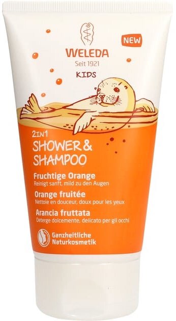 Dušo želė ir šampūnas Weleda Kids 2in1 Fruity Orange vaikams 150 ml kaina ir informacija | Kosmetika vaikams ir mamoms | pigu.lt