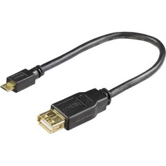 Deltaco USB-73-K, USB 2.0, 0.2m kaina ir informacija | Kabeliai ir laidai | pigu.lt