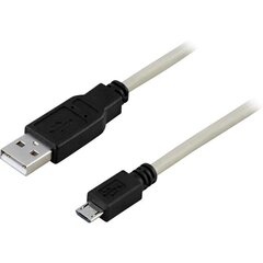 Kabelis Deltaco USB 2.0 "A-micro B", 2 m, baltas-juodas / USB-302 kaina ir informacija | Kabeliai ir laidai | pigu.lt