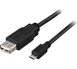 Deltaco, USB-A/Micro USB-B, 0.2 m kaina ir informacija | Kabeliai ir laidai | pigu.lt