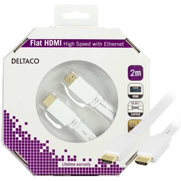 Deltaco HDMI-1020H-K, HDMI, 2 m цена и информация | Kabeliai ir laidai | pigu.lt