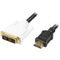 Deltaco HDMI-110-K, HDMI, DVI, 1m цена и информация | Kabeliai ir laidai | pigu.lt