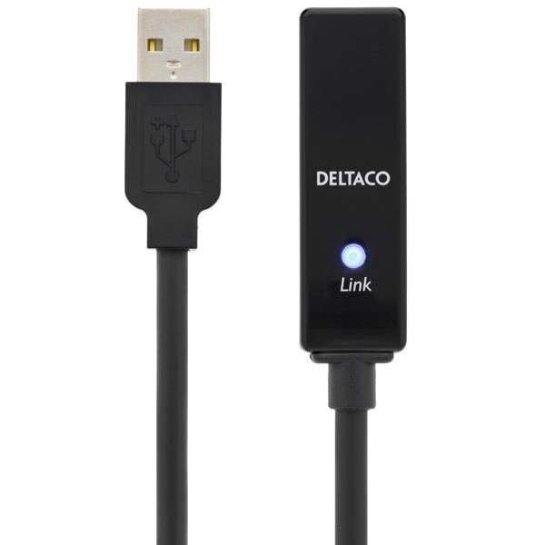 Deltaco, USB-A - USB-A 2.0, 15 m kaina ir informacija | Kabeliai ir laidai | pigu.lt