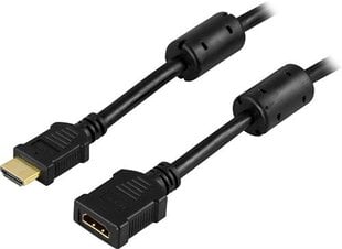 Удлинитель HDMI DELTACO, 4K 60 Гц, HDMI тип А ha - ho, 2 м, черный/HDMI-122 цена и информация | Кабели и провода | pigu.lt