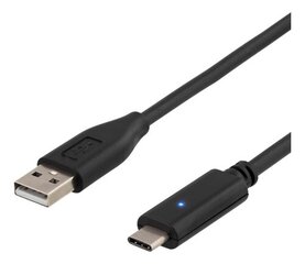 Deltaco USBC-1002-K, USB 2.0 C-A, 0.25 м цена и информация | Кабели для телефонов | pigu.lt