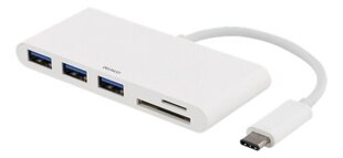 Хаб DELTACO USBC-HUB, USB 3.1, 2xUSB-C цена и информация | Адаптеры, USB-разветвители | pigu.lt