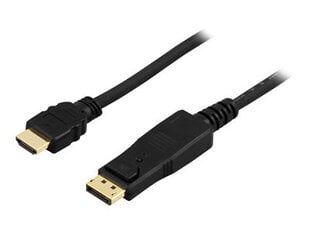 Deltaco DP-3010,kabelis iš DisplayPort į HDMI, 1 m, 30HZ kaina ir informacija | Kabeliai ir laidai | pigu.lt