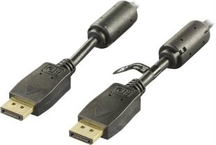 Кабель DELTACO DisplayPort, Ultra HD в 60 Гц, 21,6 Гб/с, 5 м, черный / DP-1050 цена и информация | Кабели и провода | pigu.lt