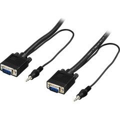 Deltaco, VGA + 3.5mm - VGA + 3.5mm, 20 m kaina ir informacija | Kabeliai ir laidai | pigu.lt