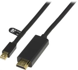 Deltaco DP-HDMI104, Mini DisplayPort, HDMI, 1m цена и информация | Кабели и провода | pigu.lt
