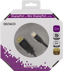 DELTACO DELTACO DisplayPort kabel - 2 m kaina ir informacija | Kabeliai ir laidai | pigu.lt