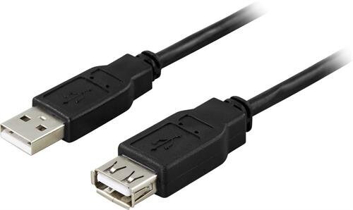 Deltaco USB2-15S, USB-A, 1 m kaina ir informacija | Kabeliai ir laidai | pigu.lt
