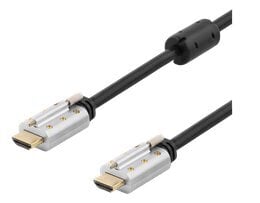 Deltaco HDMI-6120, HDMI, 2 m kaina ir informacija | Kabeliai ir laidai | pigu.lt