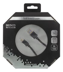 Deltaco USBC-1284, USB A, USB C, 1m цена и информация | Кабели для телефонов | pigu.lt