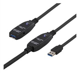Deltaco USB3-1006, USB-A, 10m kaina ir informacija | Kabeliai ir laidai | pigu.lt
