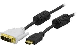 Deltaco HDMI/DVI, 1 m kaina ir informacija | Kabeliai ir laidai | pigu.lt