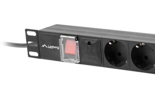 Lanberg Блок питания для стойки PDU 19 дюймов 1U 16A 7X 230V PL SPD-3MP 2м черный цена и информация | Удлинители | pigu.lt