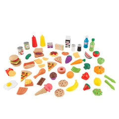 Kidkraft Play Food, комплект продуктов- 65 шт для игровой кухни цена и информация | Игрушки для девочек | pigu.lt