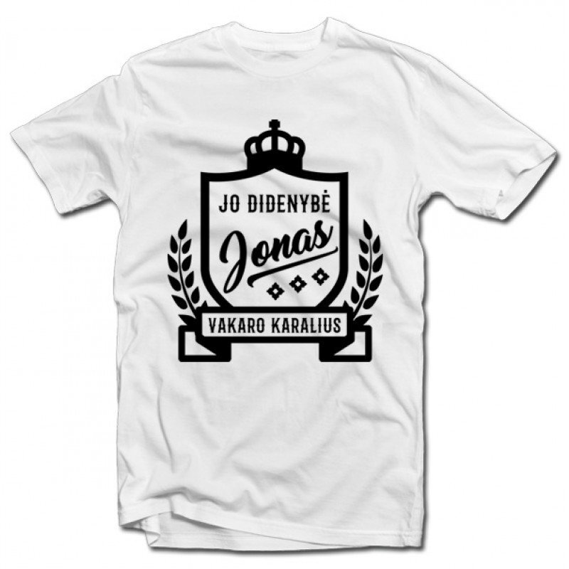 Marškinėliai "Jo didenybė Jonas" kaina ir informacija | Originalūs marškinėliai | pigu.lt