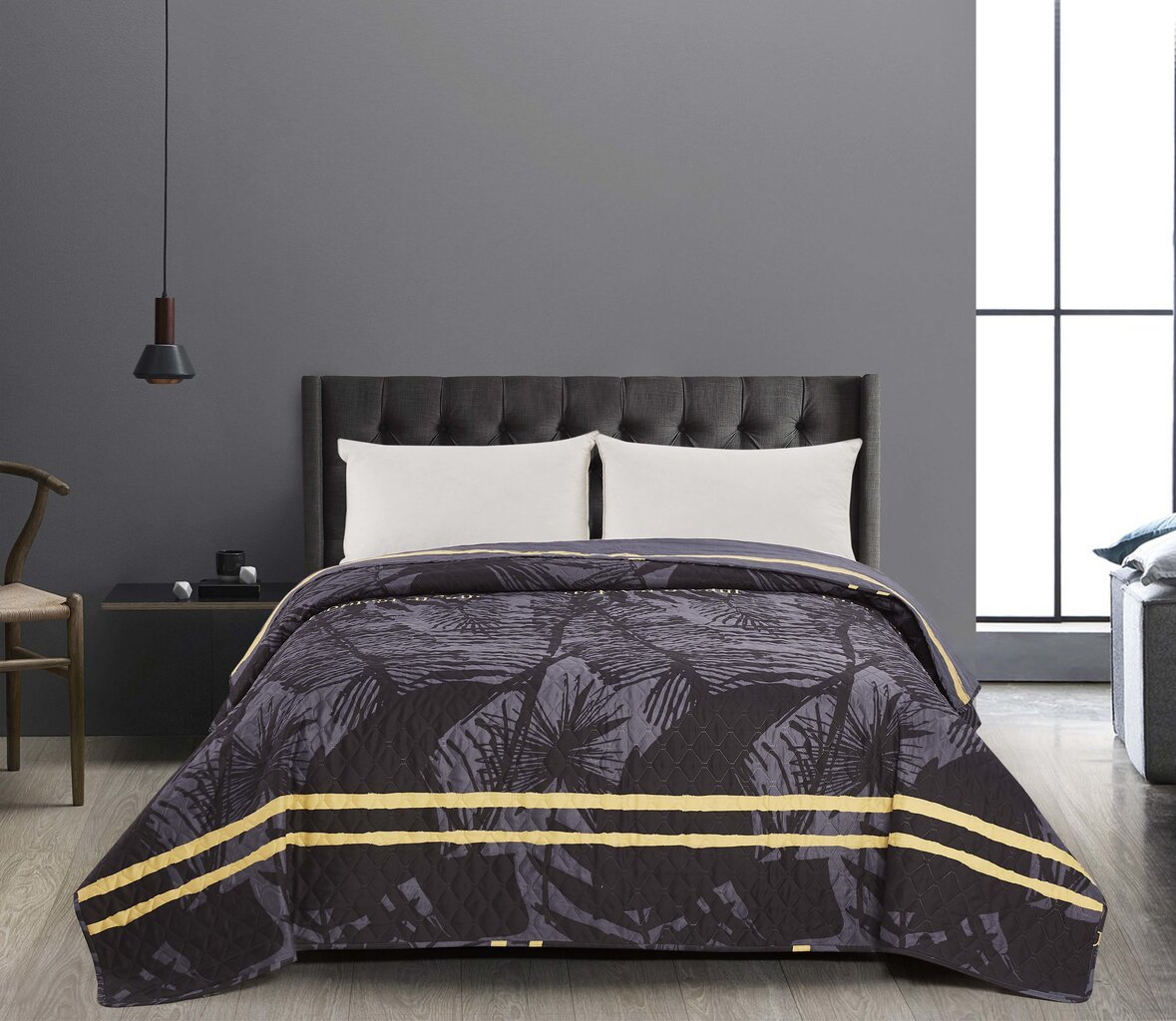 Decoking dvipusė lovatiesė Tropical Grey Black, 170x270 cm цена и информация | Lovatiesės ir pledai | pigu.lt