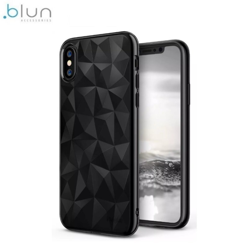 Telefono nugarėlė Blun 3D Prism Shape, skirta Huawei P20 Lite telefonui, juoda kaina ir informacija | Telefono dėklai | pigu.lt