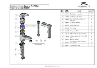 Praustuvo maišytuvas RUBINETA P-17 Star kaina ir informacija | Rubineta Vonios kambario įranga | pigu.lt