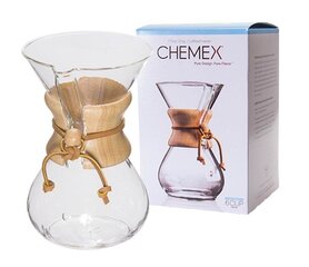 Кофеварка Chemex со стеклянной ручкой - 6 чашек цена и информация | Чайники, кофейники | pigu.lt