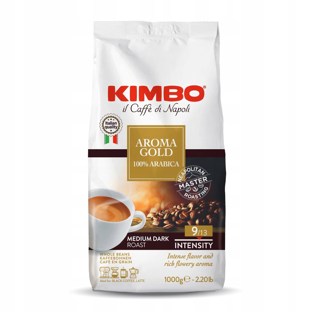 Kavos pupelės Kimbo Aroma Gold 100% Arabica, 1 kg цена и информация | Kava, kakava | pigu.lt