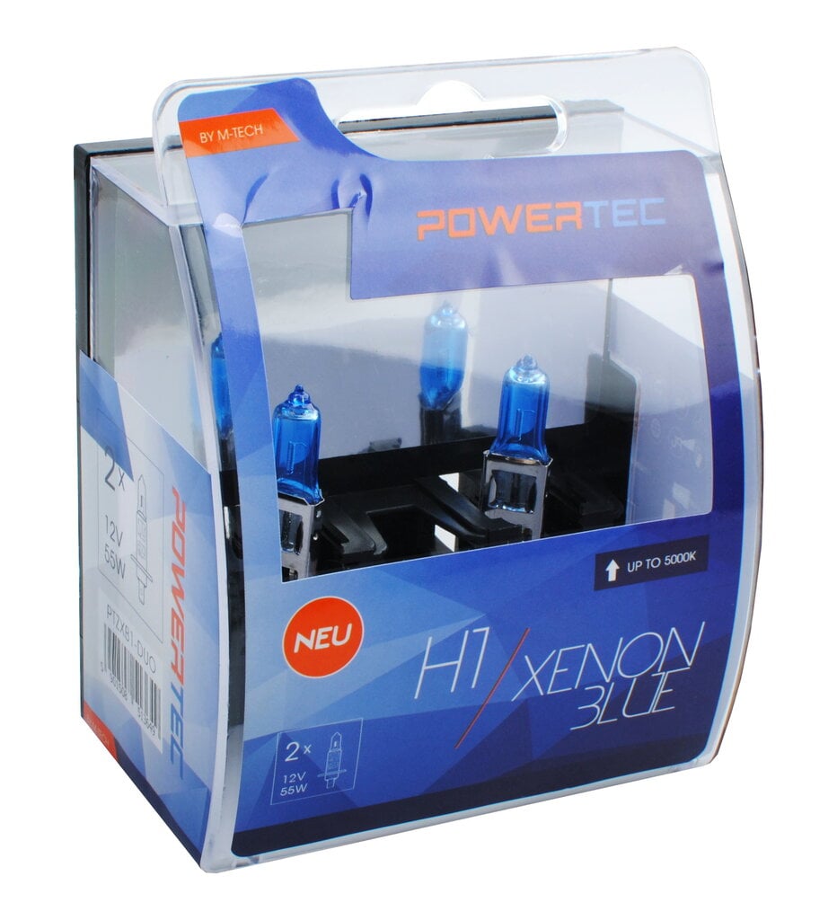 Automobilinės lemputės M-Tech Powertec XenonBlue H1 12V, 2 vnt. цена и информация | Automobilių lemputės | pigu.lt