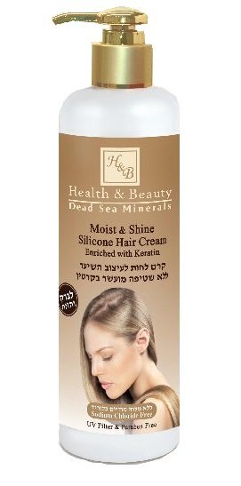 Plaukų kremas su keratinu Health & Beauty Moist & Shine, 400 ml kaina ir informacija | Priemonės plaukų stiprinimui | pigu.lt