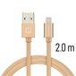 USB Kabelis Swissten Textile 3A Lightning, 2.0 m, auksinės spalvos kaina ir informacija | Kabeliai ir laidai | pigu.lt