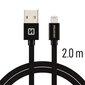 USB Kabelis Swissten Textile 3A Lightning, 2.0 m, juodos spalvos kaina ir informacija | Kabeliai ir laidai | pigu.lt