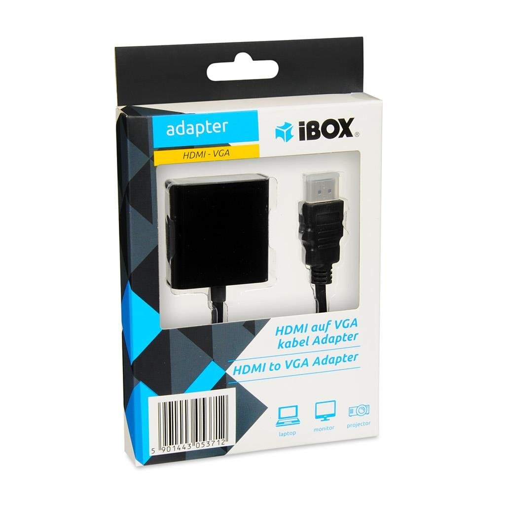 iBOX adapteris HDMI/VGA kaina ir informacija | Adapteriai, USB šakotuvai | pigu.lt