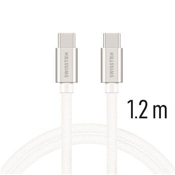 Universalus kabelis Swissten Textile USB-C 3.0, 1.2 m, sidabrinės spalvos kaina ir informacija | Laidai telefonams | pigu.lt