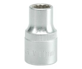 Dvylikakampė galvutė , 11 mm, 1/2 kaina ir informacija | Mechaniniai įrankiai | pigu.lt