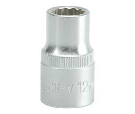 12-гранная головка, 12 mm, 1/2', CrV цена и информация | Механические инструменты | pigu.lt