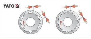 Торцевая головка 12-граней 21.0mm, 1/2 , CrV YATO цена и информация | Механические инструменты | pigu.lt