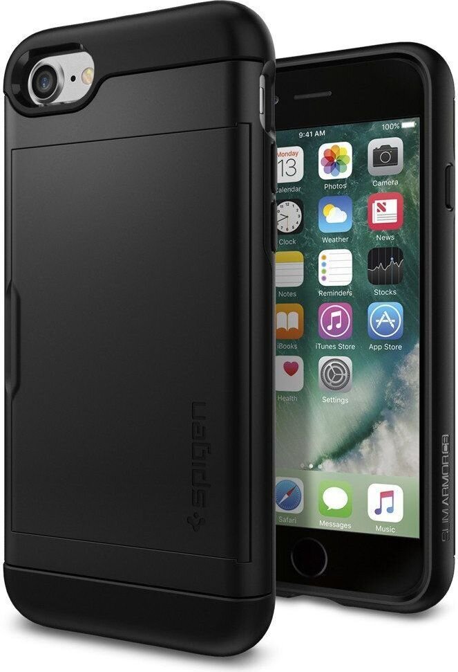 Spigen 042CS20455, skirtas iPhone 7, iPhone 8, juodas kaina ir informacija | Telefono dėklai | pigu.lt