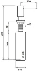 Įmontuojamas skysto muilo dozatorius Aquasanita DR-001 цена и информация | Принадлежности для кухонных раковин и смесителей | pigu.lt