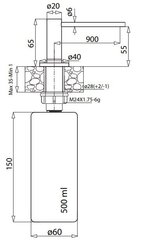 Встроенный дозатор жидкого мыла Aquasanita DS-601  цена и информация | Принадлежности для кухонных раковин и смесителей | pigu.lt