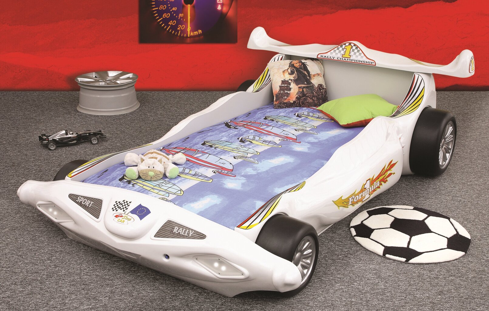 Lova su čiužiniu Formula 1, 90x200 cm, balta kaina ir informacija | Vaikiškos lovos | pigu.lt