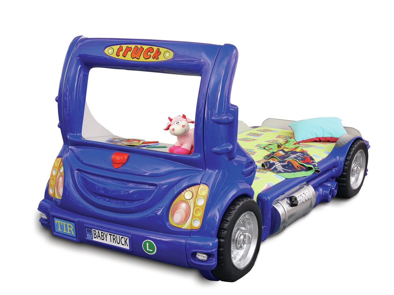 Lova su čiužiniu Truck, 90x180 cm, mėlyna цена и информация | Vaikiškos lovos | pigu.lt