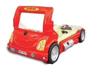 Lova su čiužiniu Truck, 90x180 cm, raudona kaina ir informacija | Vaikiškos lovos | pigu.lt