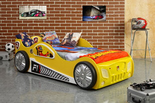 Кровать с матрасом  Monza, желтая цена и информация | Детские кровати | pigu.lt