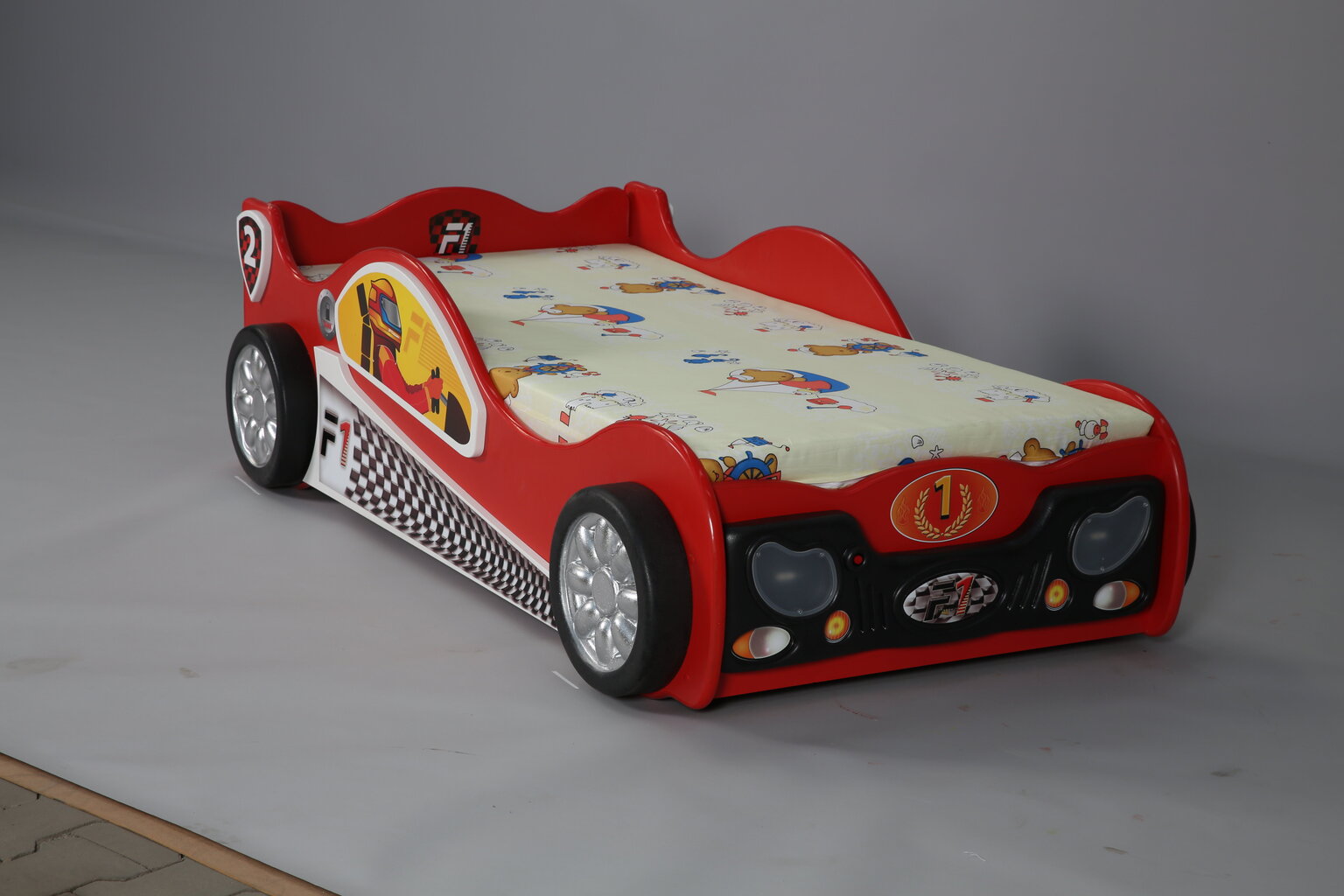 Lova su čiužiniu Monza Mini, 80x160 cm, raudona kaina ir informacija | Vaikiškos lovos | pigu.lt