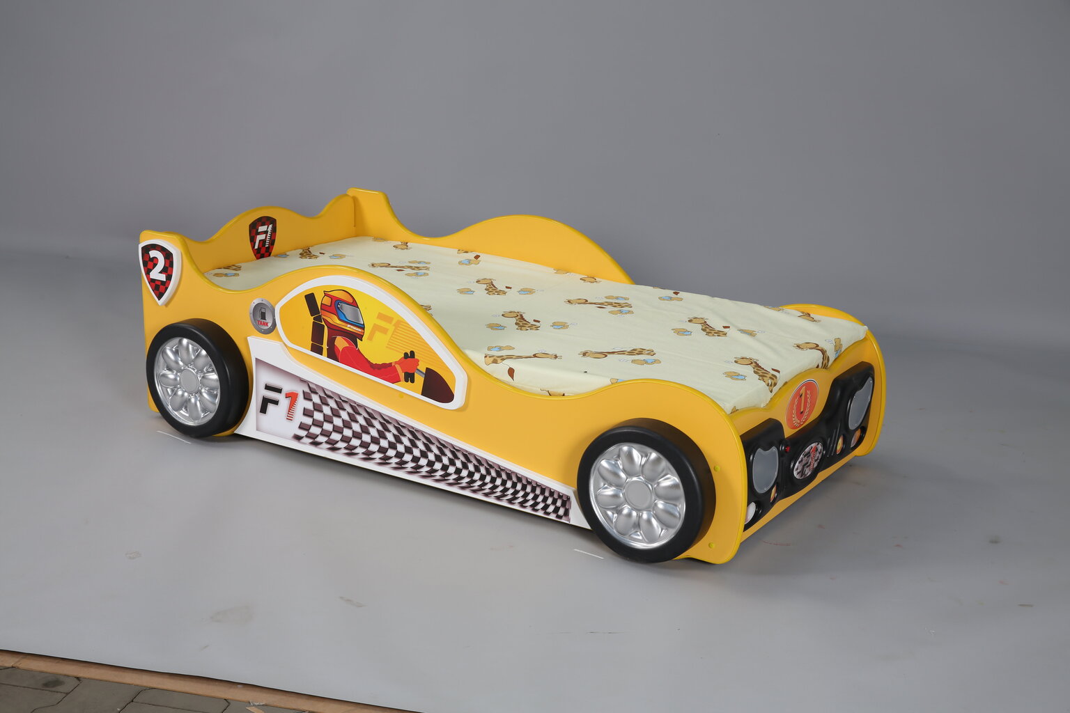 Lova su čiužiniu Monza Mini, 80x160 cm, geltona цена и информация | Vaikiškos lovos | pigu.lt