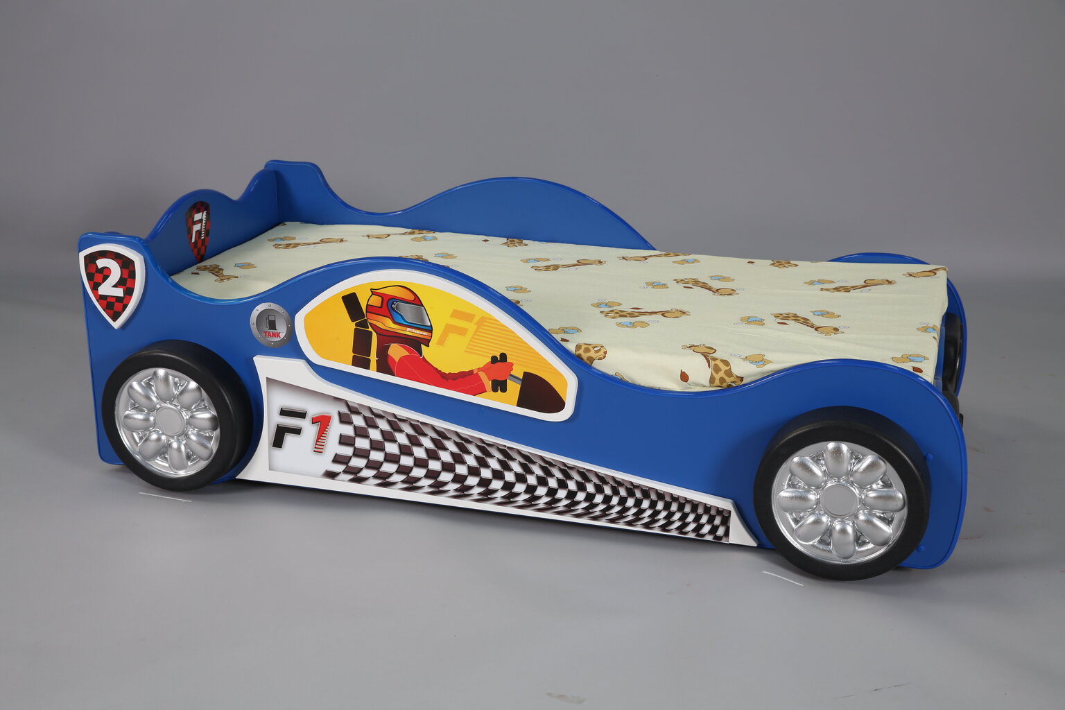 Lova su čiužiniu Monza Mini, 80x160 cm, mėlyna kaina ir informacija | Vaikiškos lovos | pigu.lt