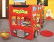 Dviaukštė lova su čiužiniais Happy Bus 190x90 cm, raudona kaina ir informacija | Vaikiškos lovos | pigu.lt
